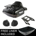 King Trunk Backrest Tail Light Speakers Mount Rack Fit For Harley Touring 14-26