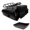 Black Chopped Trunk Backrest Pad Rack Fit For Harley Touring Road Glide 14-2026