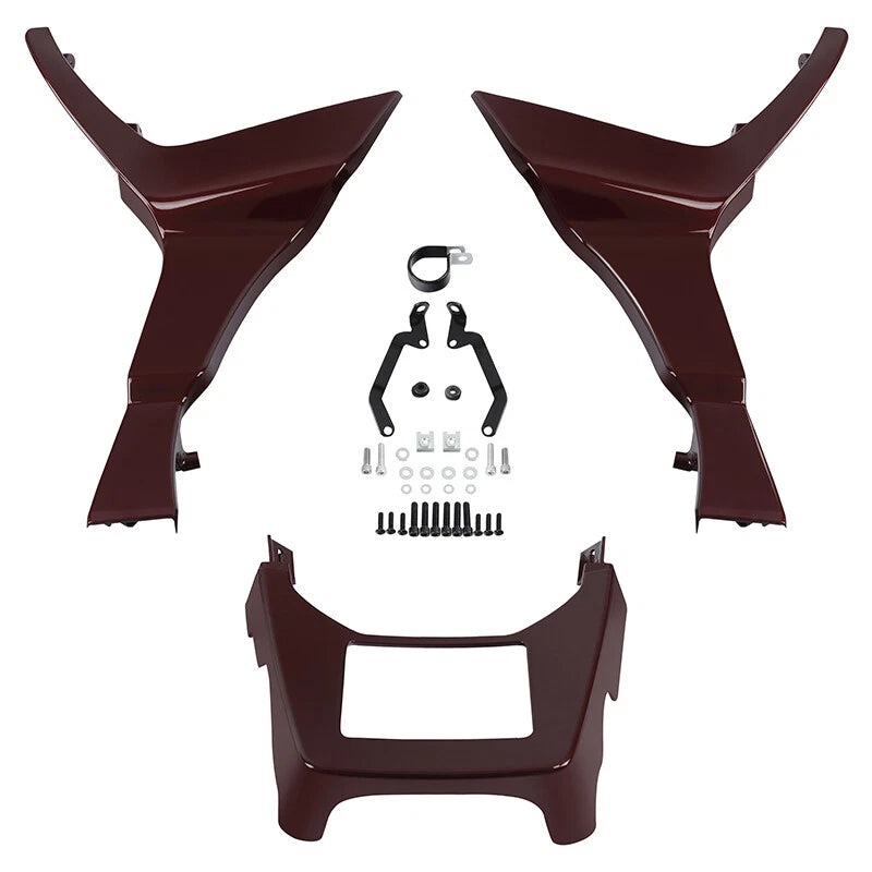 Side Fairings Chin Spoiler Fit For Harley Road Glide 17-Up Mysterious Red Sunglo