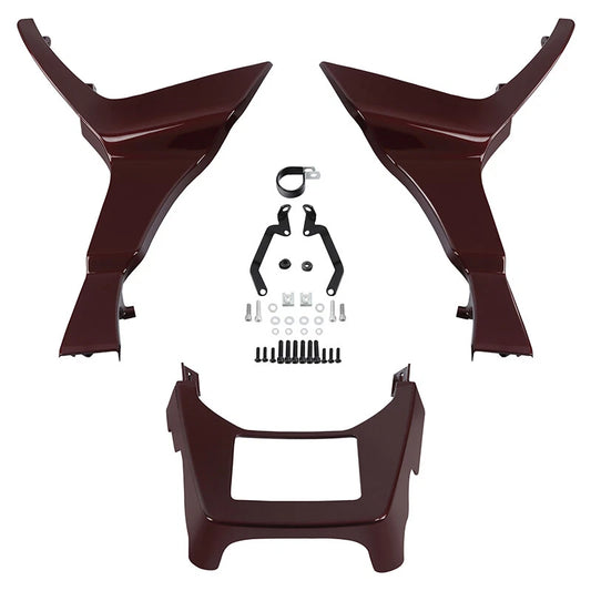 Side Fairings Chin Spoiler Fit For Harley Road Glide 17-Up Mysterious Red Sunglo