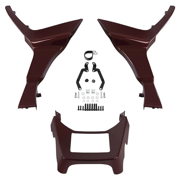 Side Fairings Chin Spoiler Fit For Harley Road Glide 17-Up Mysterious Red Sunglo