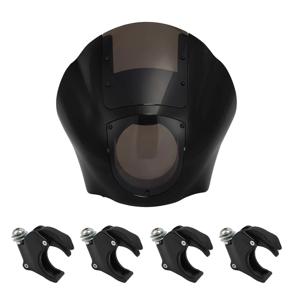 Quarter Fairing Windshield & 49mm Clamp Fit For Harley Sportster Dyna Street Bob