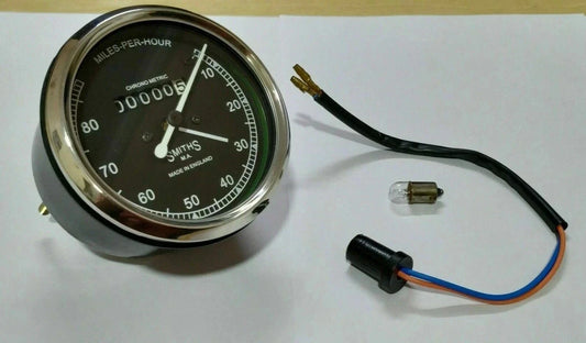 for Smiths Replica 80Mph Speedo Black Face Body fit for BSA Enfield Norton #B299