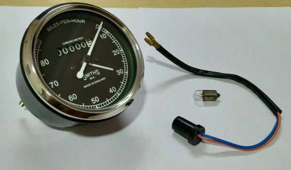 for Smiths Replica 80Mph Speedo Black Face Body fit for BSA Enfield Norton #B299