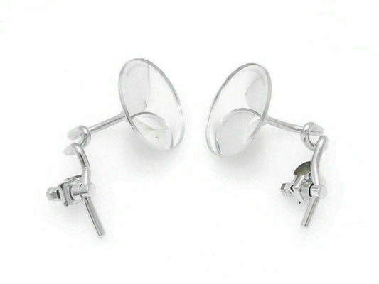Fit For Universal Chromed Side View Mirror Round + Clamp For 7/8" Handlebar @LS
