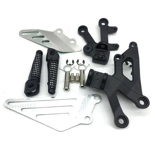 Black Driver Front Foot Pegs Bracket Fit for Kawasaki Ninja ZX12R 2000-2005 04