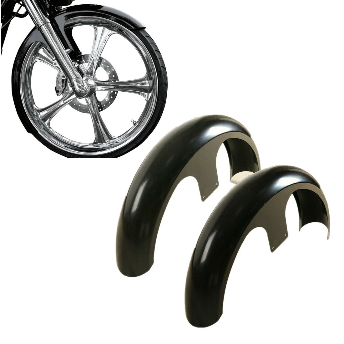 26" Wrap 6'' Front Fender Fit For Harley Custom Baggers Electra Glide 1997-2013