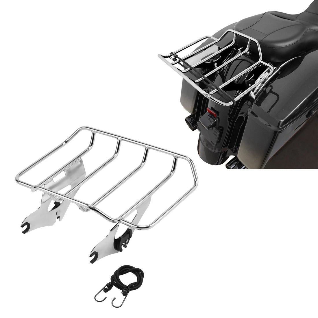 Quick Release Luggage Rack Fit For Harley Touring Electra Road Glide King 14-25