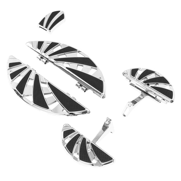 Front+Rear Footboards Floorboards Brake Pedal Pad Fit For Harley Road Glide King