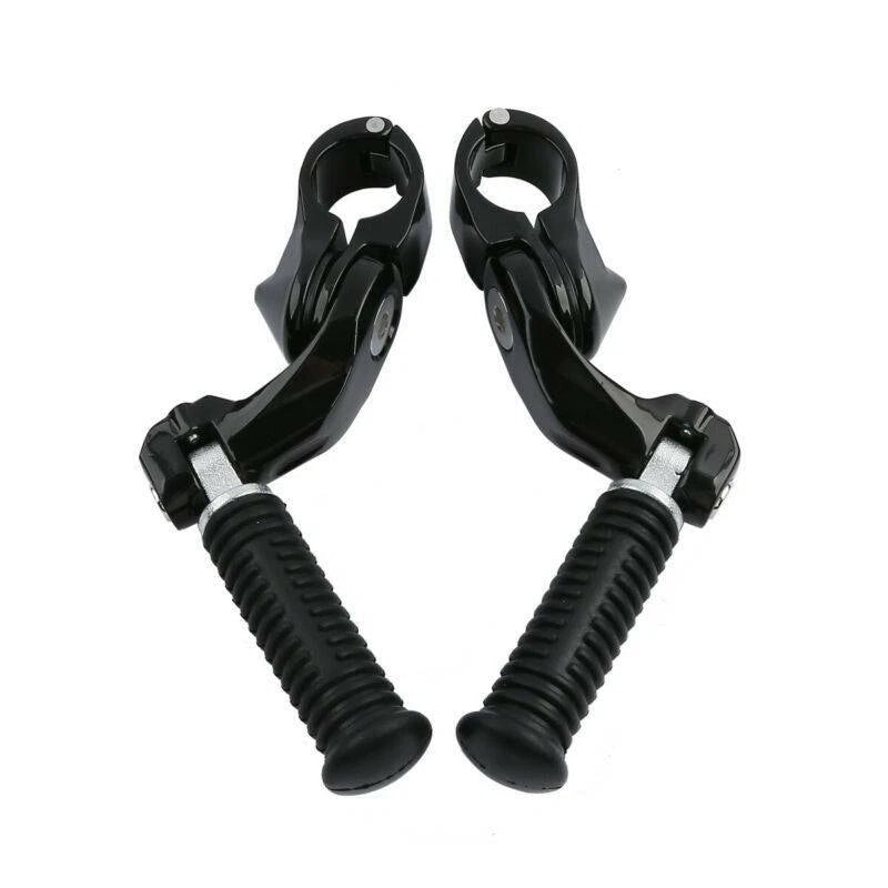 Black Footrest Footpeg 1 1/4'' Short Angled Mount Fit For Harley Road King Glide
