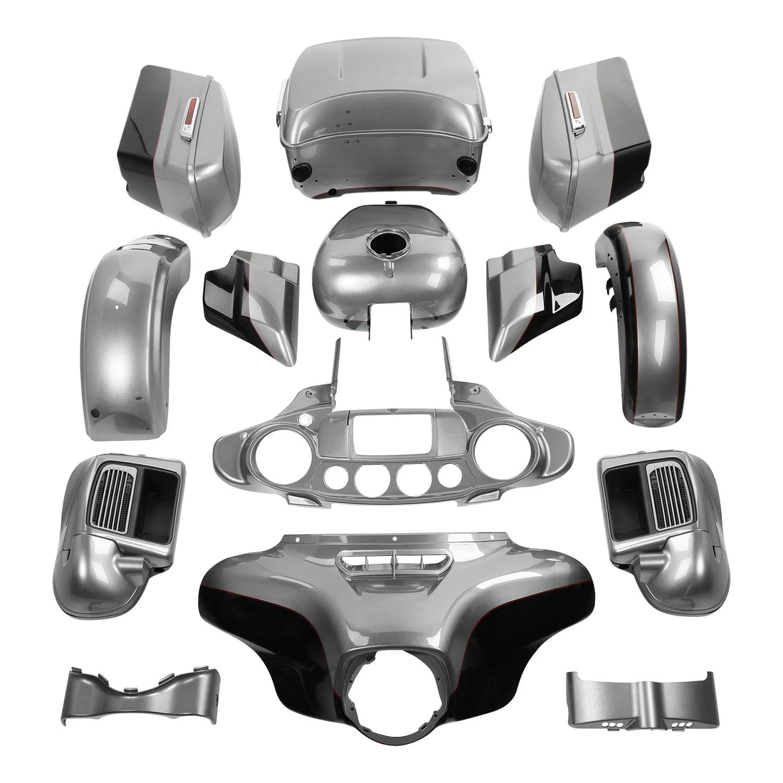 Fairings Bodywork Fit For Harley Electra Glide 14-24 Billet Silver / Vivid Black