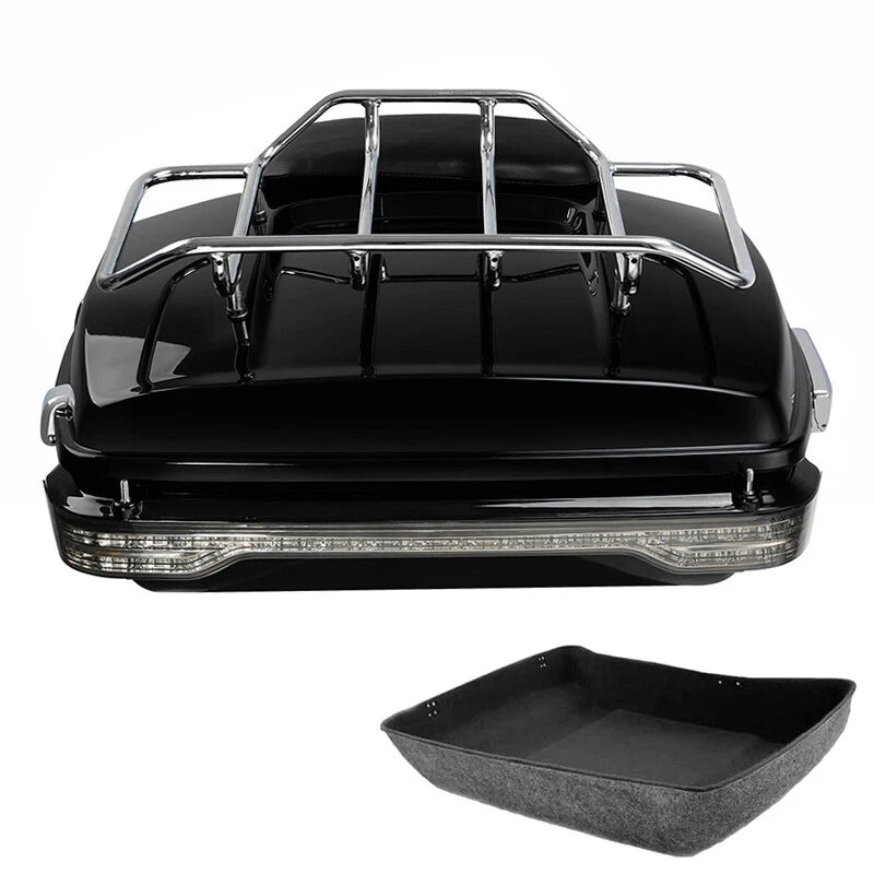 Chopped Trunk Backrest Rack LED Tail Light Fit For Harley Touring models 14-2026