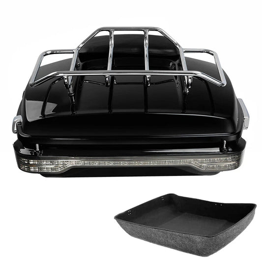 Chopped Trunk Backrest Rack LED Tail Light Fit For Harley Touring models 14-2026