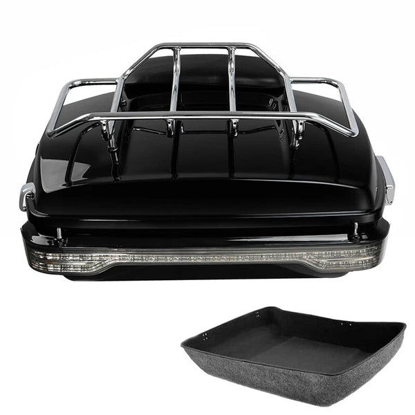 Chopped Trunk Backrest Rack LED Tail Light Fit For Harley Touring models 14-2026
