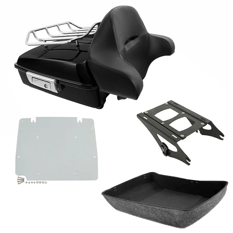 Chopped Trunk Backrest Rack Plate Fit For Harley Touring Street Glide 2014-2026