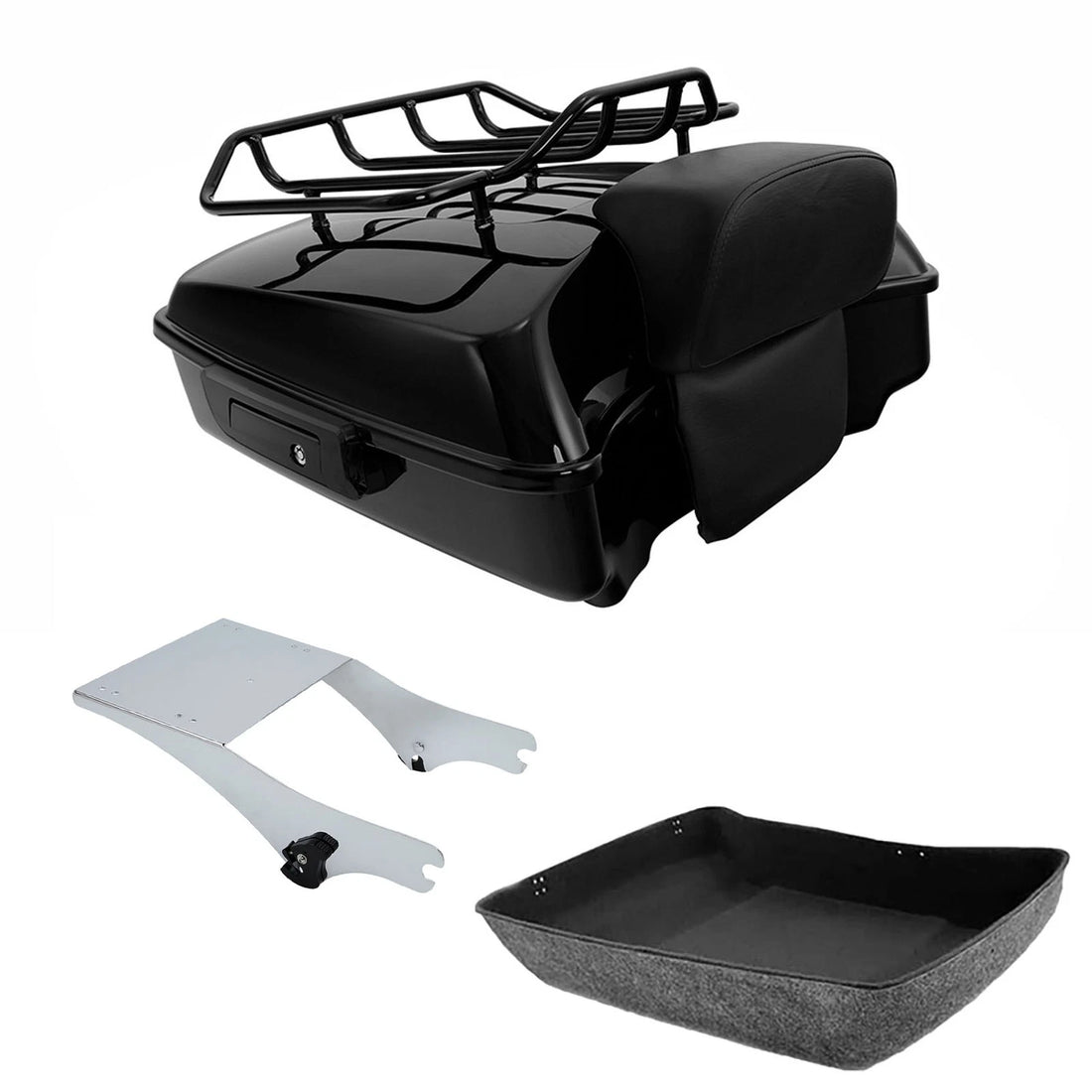 Chopped Trunk Backrest Mount Rack Fit For Harley Electra Glide Road King '97-'08