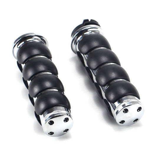 1 inch Chrome Handlebar Handle Grips For Honda Yamaha Suzuki Kawasaki Triumph