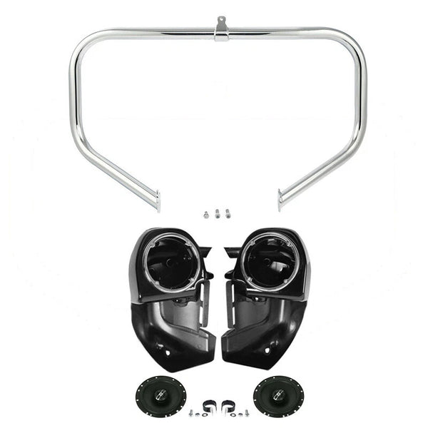 Lower Vented Leg Fairings Speakers Engine Crash Bar Fit For Harley Touring 09-13