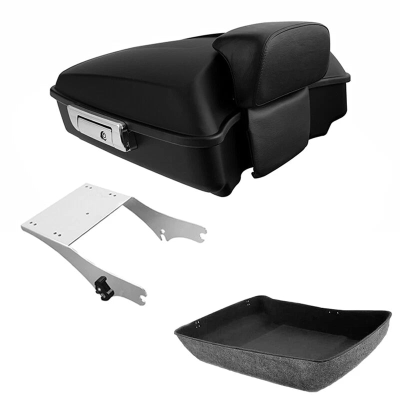 Matte Black Chopped Trunk Pad Mount Fit For Harley Touring Road King 1997-2008
