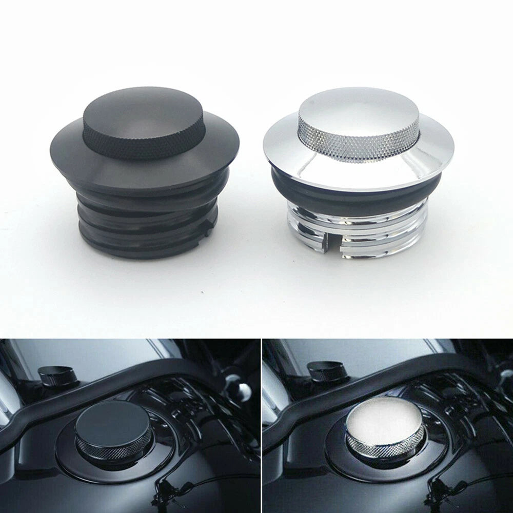 Flush Pop Up Reservoir Vented Fuel Tank Gas Cap For Harley Dyna Touring Softail