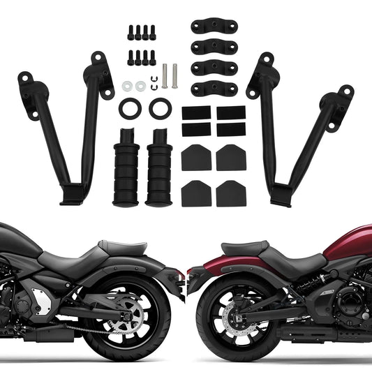 Black Rear Footpegs Foot Pedal Mounts Fit For Kawasaki Vulcan S VN650 2015-2025