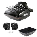 King Trunk Backrest Rack Light Speakers Fit For Harley Street Road Glide 2014-26
