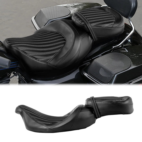 Driver Passenger Low-Profile Seat Fit For Harley Touring Road Glide 09-23