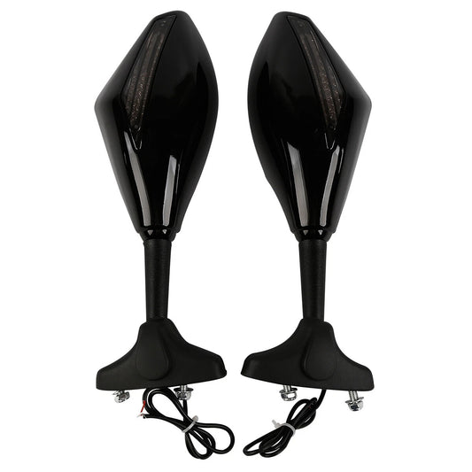 Rear View Mirrors LED Turn Signals Fit For Daytona 675 2009-11 Trophy 1200 91-04