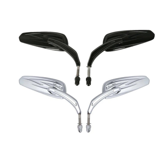 Tapered Tribal Rear View Mirrors Fit For Harley Touring Road Glide Chrome/Black