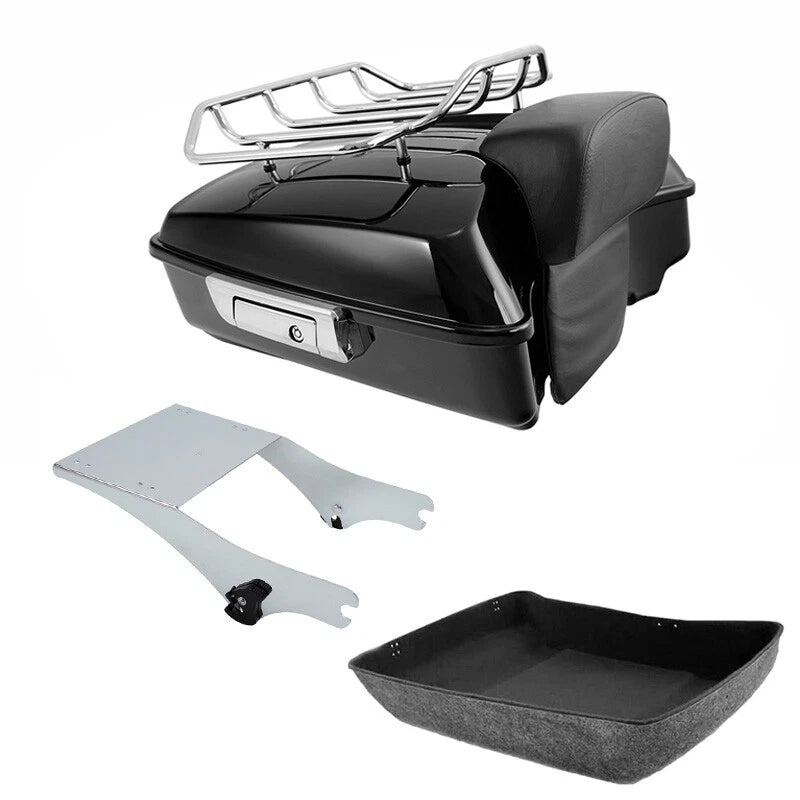 Chopped Trunk Backrest Chrome Mount Rack Fit For Harley Electra Glide 1997-2008