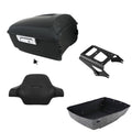 Matte Black King Trunk Backrest Mount Rack Fit For Harley Street Glide 2009-13