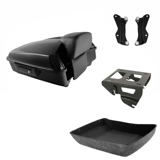 Chopped Trunk Backrest Solo Mount Rack Docking Kit Fit For Harley Touring 14-26