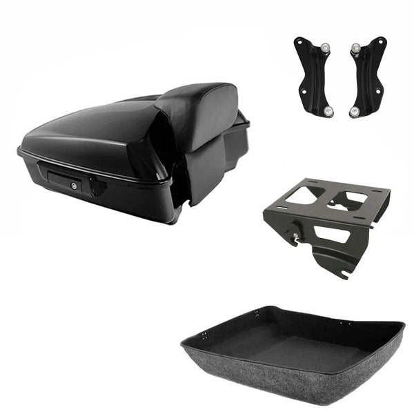 Chopped Trunk Backrest Solo Mount Rack Docking Kit Fit For Harley Touring 14-26