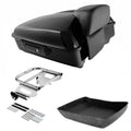 Black Chopped Trunk Solo Mount Rack Fit For Harley Touring 1997-08