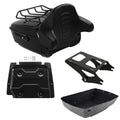 Black King Trunk Backrest Pad Rack Mounting Plate Fit For Harley Touring 2014-26