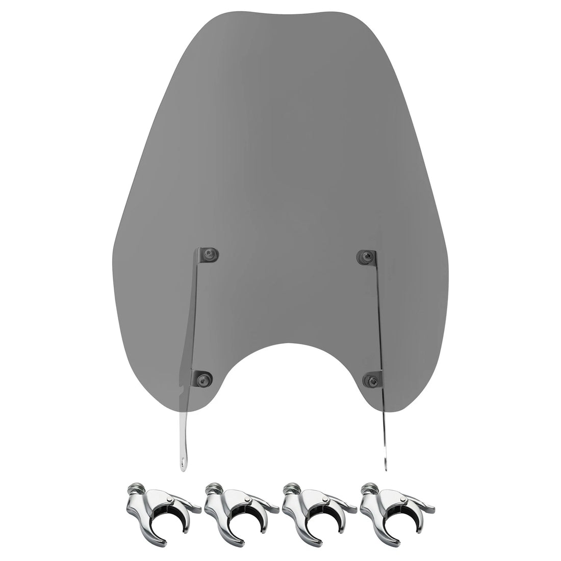 Smoke Windshield w/ 49mm Clamps Fit For Harley Street Bob Fxbb 18-20 Fxbbs 21-25