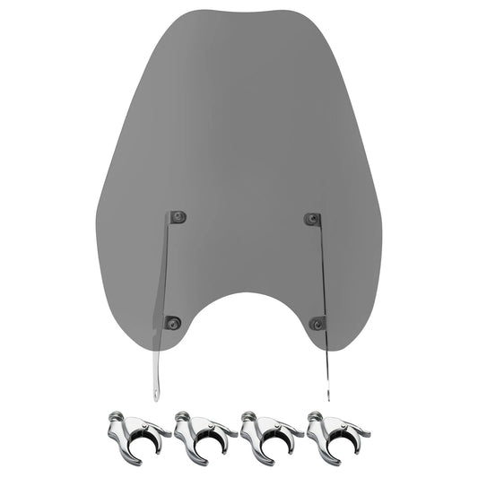 Smoke Windshield w/ 49mm Clamps Fit For Harley Street Bob Fxbb 18-20 Fxbbs 21-25