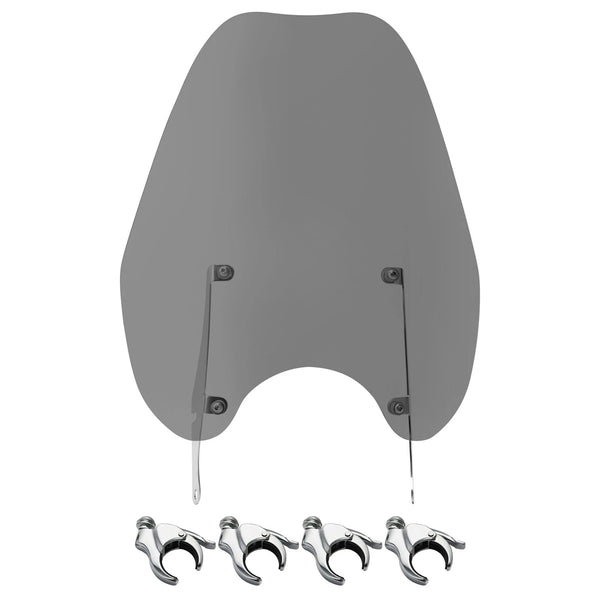 Smoke Windshield w/ 49mm Clamps Fit For Harley Street Bob Fxbb 18-20 Fxbbs 21-25