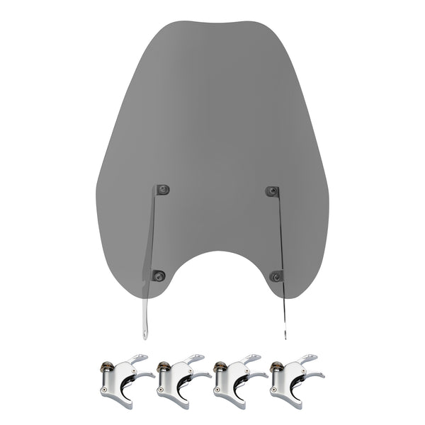 Smoke Windscreen Windshield 49mm Clamps Fit For Harley Dyna Low Rider 2006-2017