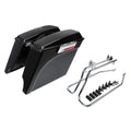 Stretched Hard Saddlebags 5x7" Speaker Lids Bracket Fit For Harley Softail 84-17