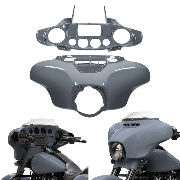 ABS Front Inner Outer Fairing Fit For Harley Street Glide 14-23 Gunship Gray