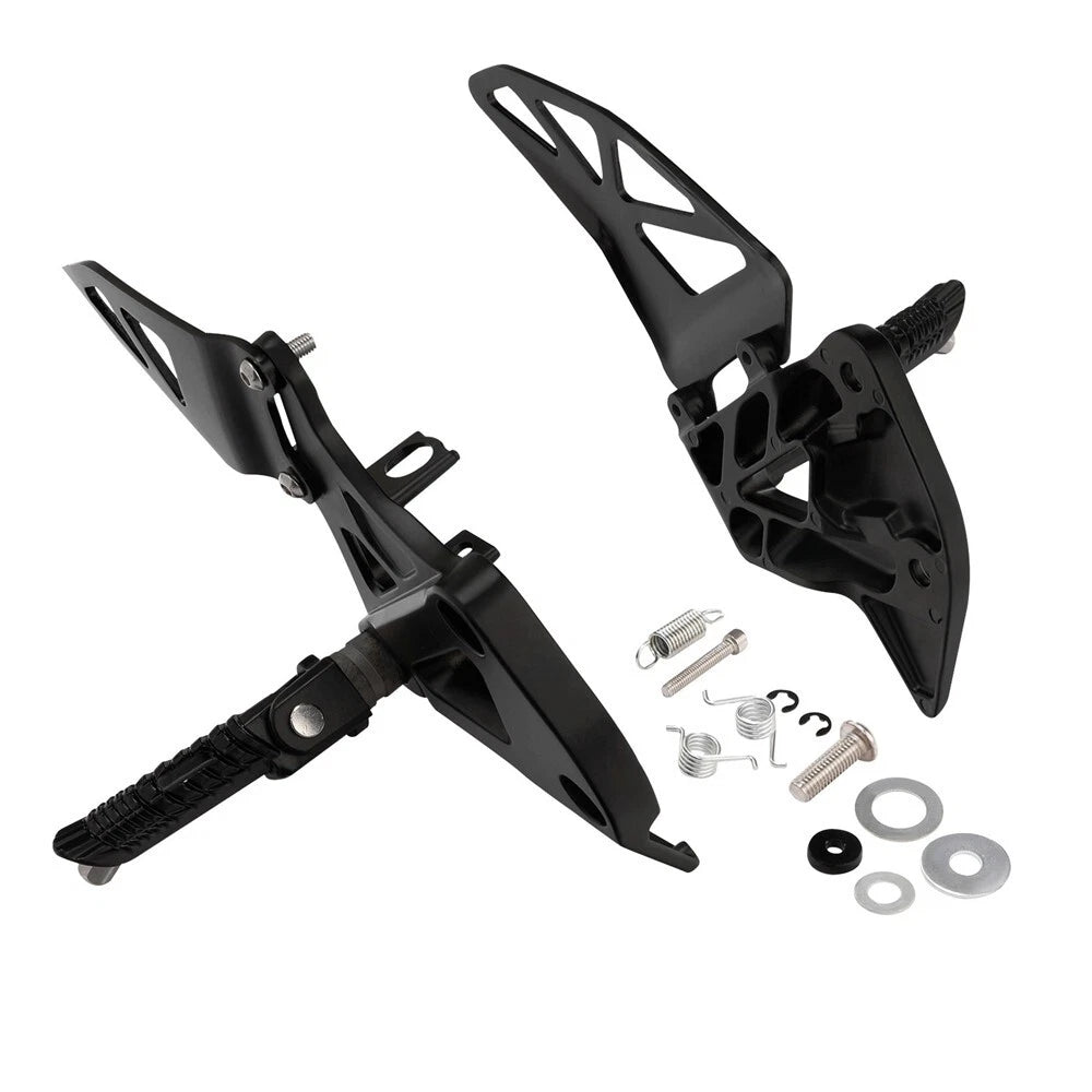 Front Foot Peg Driver Pedal Bracket Black Fit For Suzuki GSXR1000 2017 2018-2022