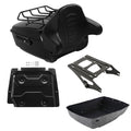 Black King Trunk Pad Backrest Mount Rack Base Plate Fit For Harley Touring 14-26