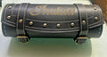 For Front Fork Leather Engraved Tool Bag For Indian Chief With Studs Black