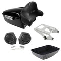 King Trunk Backrest Pad Rear Speakers Mount Fit For Harley Road Glide 2014-2026