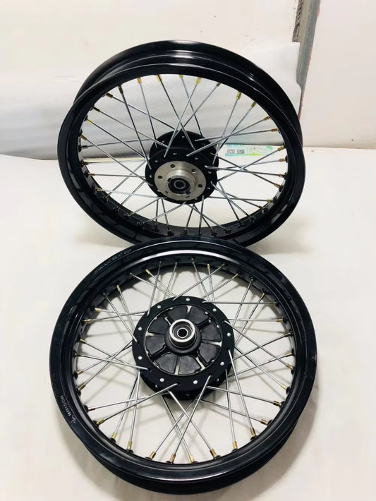 Fit For Royal Enfield Himalayan 450 "Front & Rear Black Tubeless Spoked Wheels"