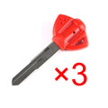 3PCS Red Motorcycle Uncut Blank Key For Suzuki GSX GSX-R600/750/1000 SV650
