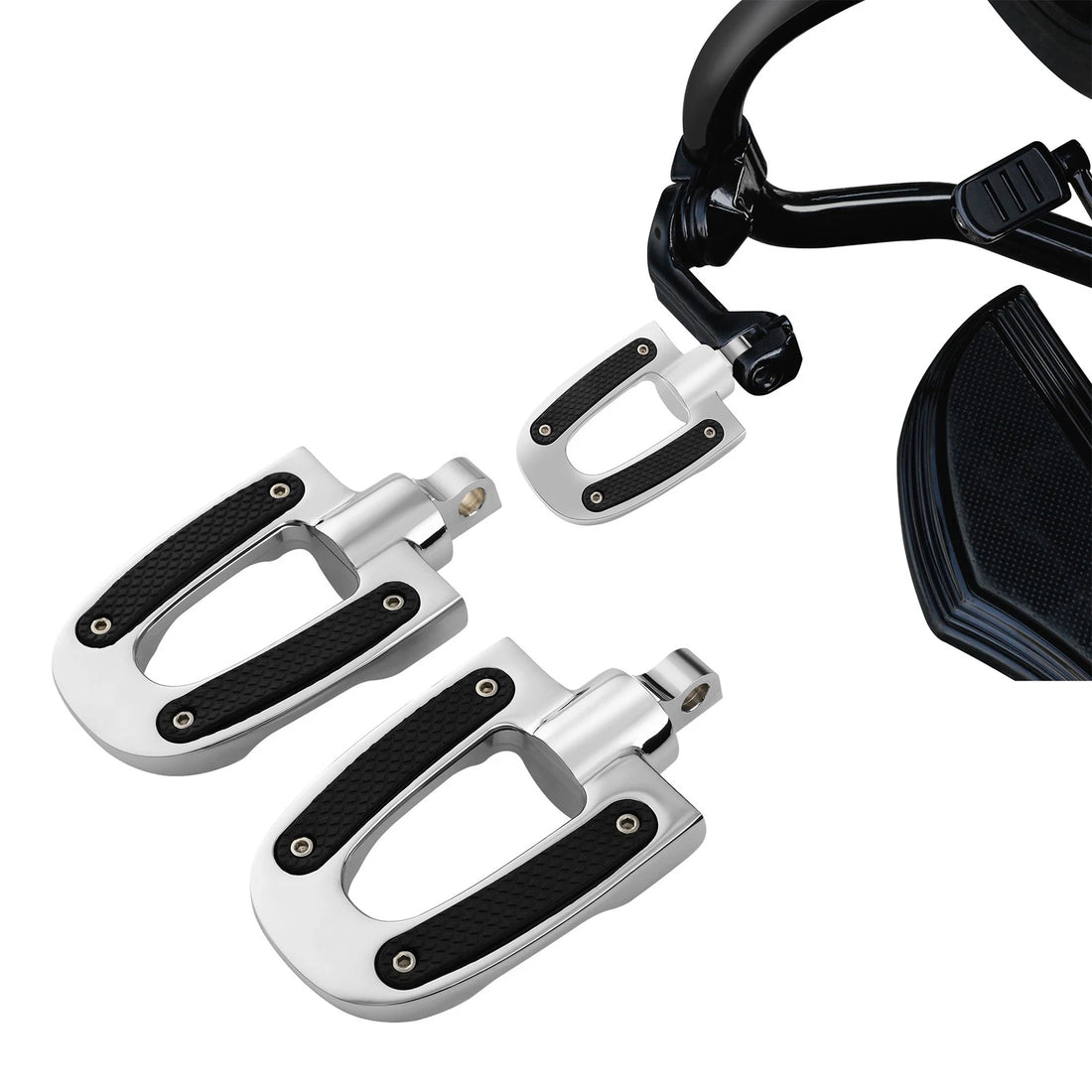 Chrome Pair Foot Pegs Footrests Fit For Harley Electra Road Glide Male Mount