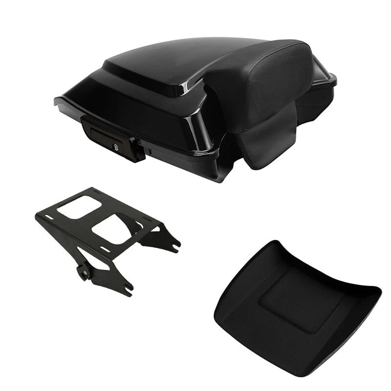 Black Razor Trunk Backrest Mount Rack Fit For Harley Touring Road Glide 14-2026