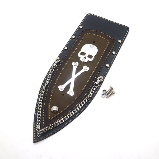 Skull PU Leather Rear Plain Fender Bib Cover For Sportster XL883 Solo Seat